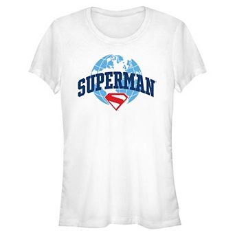 Juniors' DC Comics Superman World Fitted Graphic Tee