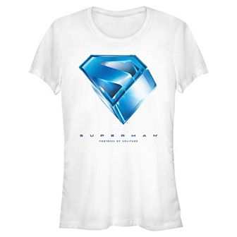 Juniors' DC Comics Superman Shield Fortress of Solitude Fitted Graphic Tee