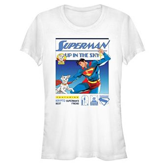 Juniors' DC Comics Superman Up In The Sky Krypto Best Friend Fitted Graphic Tee