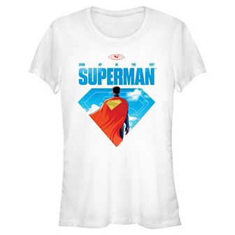 Juniors' DC Comics Superman And Shield Poster Graphic Fitted Graphic Tee