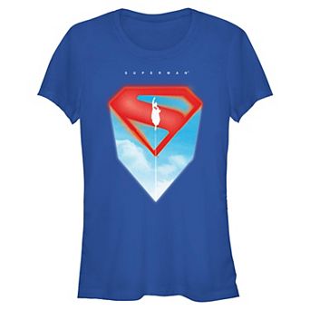 Juniors' DC Comics Superman In Flight Fitted Graphic Tee