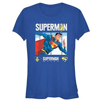 Juniors' DC Comics Superman Super Hero Poster Fitted Graphic Tee