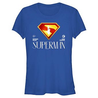 Juniors' DC Comics Superman Kryptonian Heritage Human Upbringing Fitted Graphic Tee