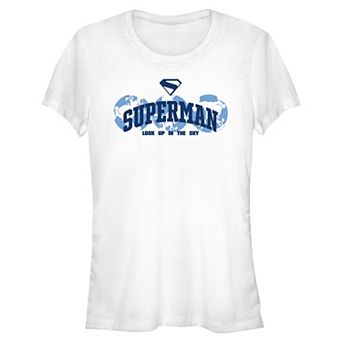 Juniors' DC Comics Superman Look Up In The Sky Fitted Graphic Tee