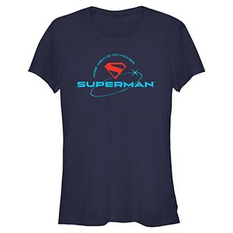 Juniors' DC Comics Superman Rise Above Go Higher Fitted Graphic Tee