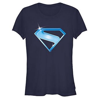 Juniors' DC Comics Superman Reflective Shield Fitted Graphic Tee