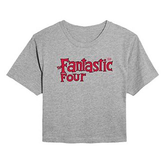 Juniors' Marvel The Fantastic Four Classic Logo Cropped Tee