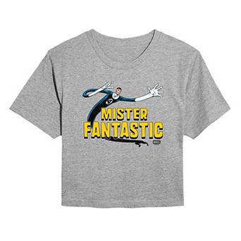 Juniors' Marvel The Fantastic Four Mister Fantastic Cropped Tee