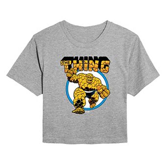 Juniors' Marvel The Fantastic Four The Thing Cropped Tee