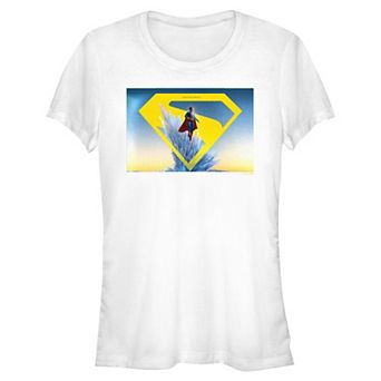 Juniors' DC Comics Superman Shield Fortress Of Solitude Fitted Graphic Tee