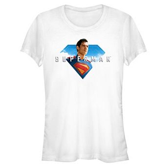 Juniors' DC Comics Superman Shield Poster Fitted Graphic Tee