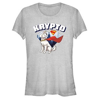 Juniors' DC Comics Superman Krypto Doggie Hero Fitted Graphic Tee