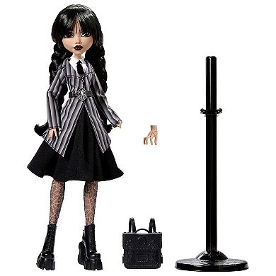 Mattel Monster High Wednesday Addams Doll with Thing in Nevermore Academy Uniform