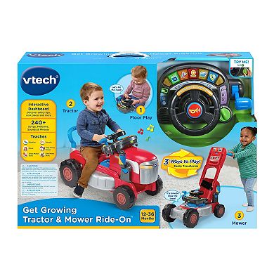 VTech Get Growing Tractor & Mower Interactive Ride-On Toy