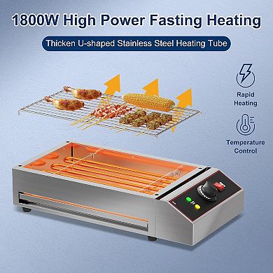 Electric Indoor Grill, 1800W, with Removable Griddle