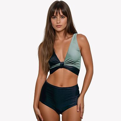 Women's Emery 2-Piece Wrap Style Swim Set With Reversible Top and High-Waisted Bottom