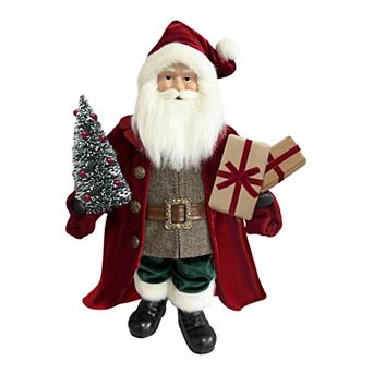 Santa Holding Gifts & Tree Christmas Decor