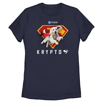Juniors' DC Comics Superman Krypto In The Sky Classic Shield Graphic Tee