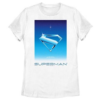 Juniors' DC Comics Superman Reflective Shield In The Stars Logo Graphic Tee