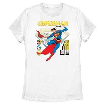 Juniors' DC Comics Superman, Krypto & Shield You'll Believe A Man Can Fly Graphic Tee