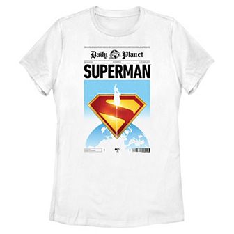 Juniors' DC Comics Superman Classic Shield Daily Planet Front Page Graphic Tee