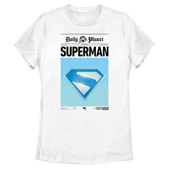 Juniors' DC Comics Superman Reflective Shield Daily Planet Front Page Graphic Tee