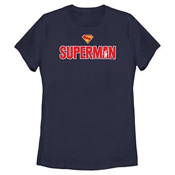 Juniors' DC Comics Superman Title Logo And Shield Graphic Tee