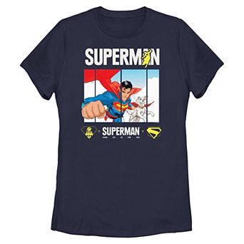 Juniors' DC Comics Superman and Krypto In Flight Graphic Tee
