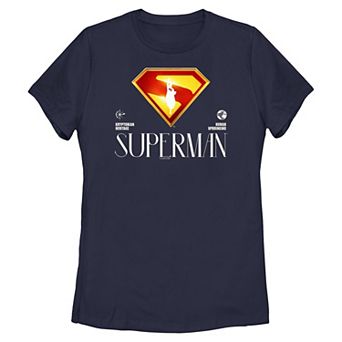 Juniors' DC Comics Superman Classic Shield Kryptonian Heritage Human Upbringing Graphic Tee