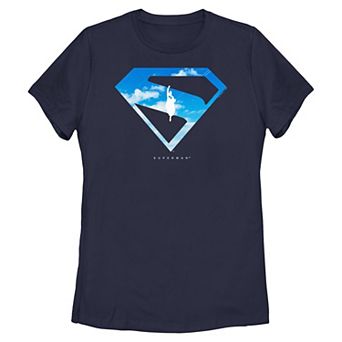 Juniors' DC Comics Superman Sky Filled Shield Graphic Tee