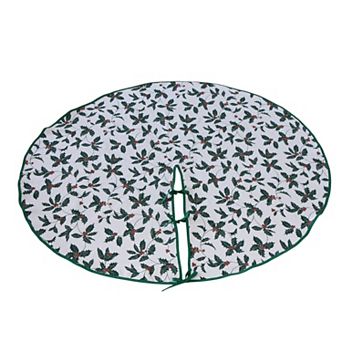 Discover Europe - Made in Spain Holly Print Christmas Tree Skirt
