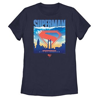 Juniors' DC Comics Superman City Of Metropolis Skyline Graphic Tee
