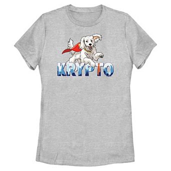 Juniors' DC Comics Superman Krypto City Of Metropolis Filled Text Graphic Tee