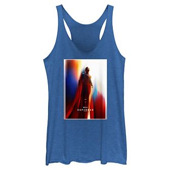 Juniors' DC Comics Superman Movie Poster Tri-Blend Racerback Tank Top