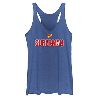 Juniors' DC Comics Superman Shield Logo Tri-Blend Racerback Tank