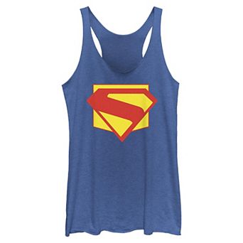 Juniors' DC Comics Superman Classic Shield Tri-Blend Racerback Tank Top