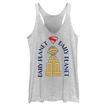 Juniors' DC Comics Superman Daily Planet Tri-Blend Racerback Tank Top