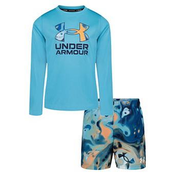 Boys 8-20 Under Armour 2 pc Long Sleeve Rashguard & Swim Shorts Set