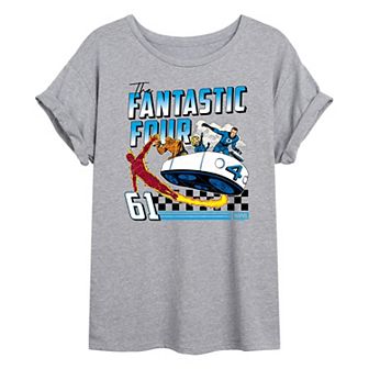 Juniors' Marvel The Fantastic Four Racing Oversized Tee