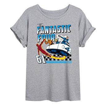 Juniors' Marvel The Fantastic Four Racing Oversized Tee