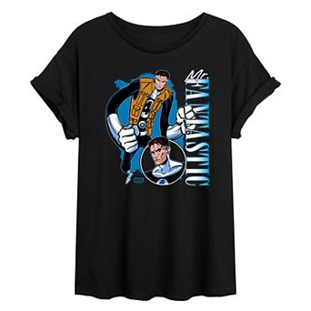 Juniors' Marvel The Fantastic Four Mr. Fantastic Oversized Tee