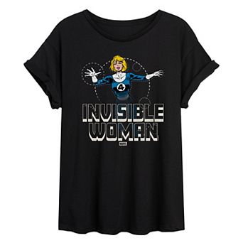 Juniors' Marvel The Fantastic Four Invisible Woman Oversized Tee