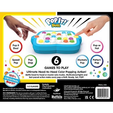 Buffalo Games Pop It Duel Light-Up Color Bubbles Game