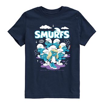 Boys 8-20 Smurfs Group Logo Graphic Tee