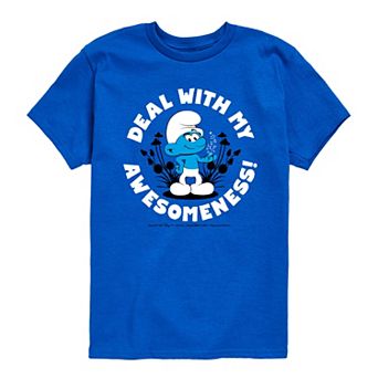 Boys 8-20 Smurfs Deal With My Awesomeness Graphic Tee