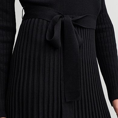 Women's Sandra Darren Mock Neck Long Sleeve Sweater Dress