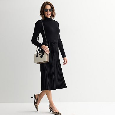 Women's Sandra Darren Mock Neck Long Sleeve Sweater Dress