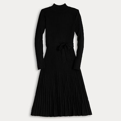 Women's Sandra Darren Mock Neck Long Sleeve Sweater Dress