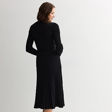 Women's Sandra Darren Mock Neck Long Sleeve Sweater Dress