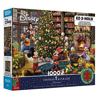 Ceaco Disney Thomas Kinkade Studios Mickey & Minnie's Christmas Large Piece 1000 pc Jigsaw Puzzle